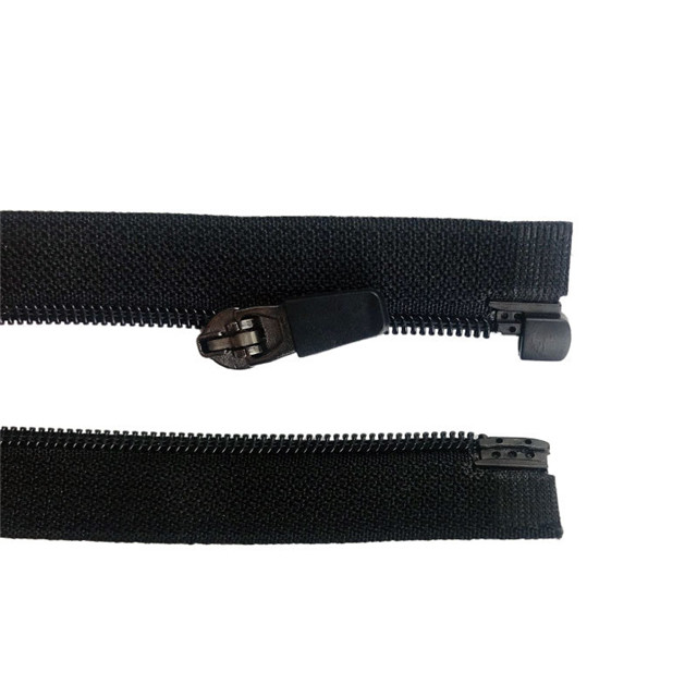 No.3 nylon zipper opening spring head black riding suit zipper