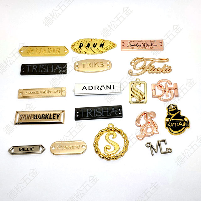 Ractangle Design Gold Plating Round Custom Bags Hardware Accessories Garment Metal Label