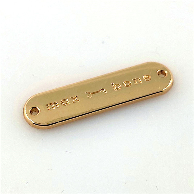Customizable gold engraved sewing alloy metal nameplate label for clothing