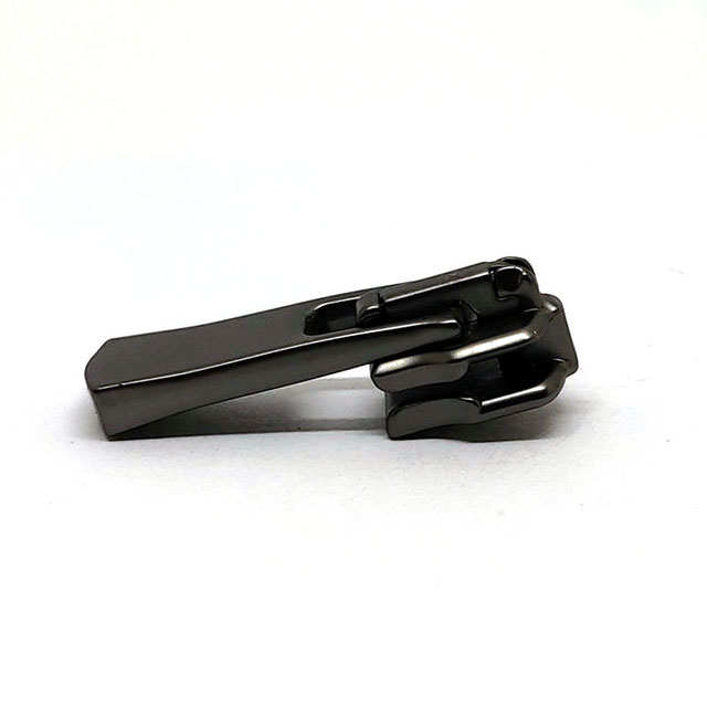 Glossy Black Engraved Logo Custom Metal Alloy Zipper Slider for Bag Zipper Puller