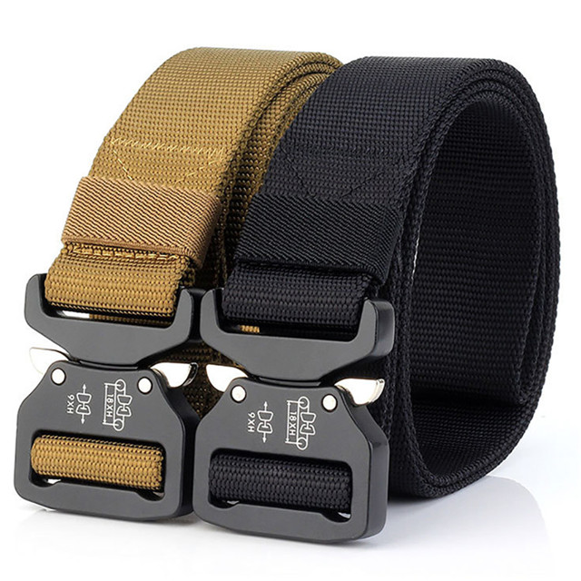 Custom Outdoor Tactical Belt Nylon Military Style Webbing Riggers Belt For Hiking And Traveling 