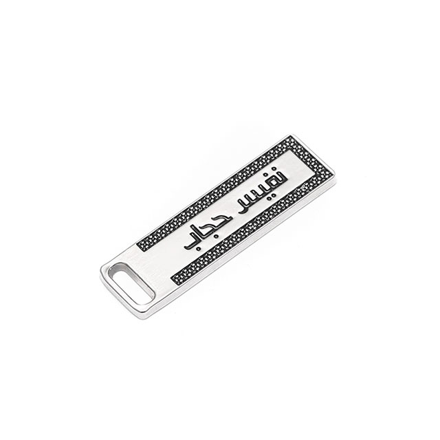 Zinc Alloy Material Clothes #5 Zipper Slider Engraved Logo Puller Zipper Custom 