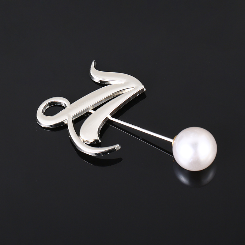 Double Heart Fashion Custom Gold Plating Brooch Metal Alloy Lady Pearl Pin Brooch