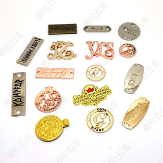 Simple Fashion Metal Alloy Custom Logo Metal Label Pins for Clothing Garment Decoration