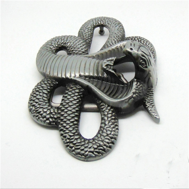 Snake 40mm Inner Size Metal Zinc Alloy Western leather Belt Buckle Custom Design Accepted