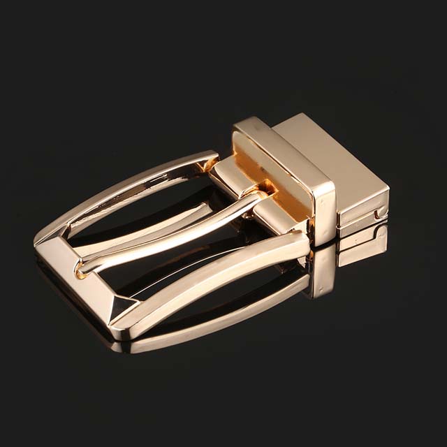 Custom Belt Buckle 35mm Reversible Gold Metal Logo Rotating Pin Buckle Wholesale Fancy Accessories Men